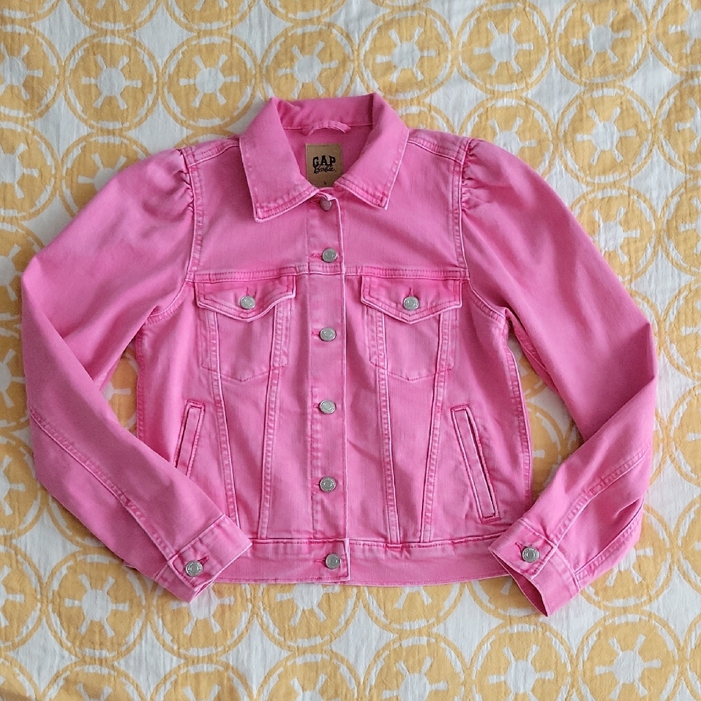 GAP Pink Jean Jacket with Collar and Long Sleeves